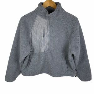 Joy Lab 1/2 Zip Sherpa Pullover Sweatshirt Gray L